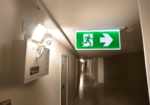 Emergency exit signs & lighting